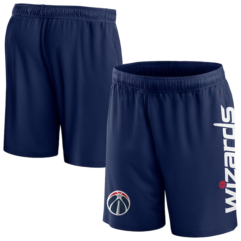 Men's Washington Wizards Navy Post Up Mesh Shorts(Run Small)